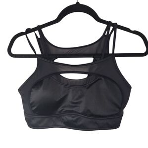 Adidas IvyPark Black Mesh Racerback SportsBra with Moisture-Wicking Fabric SizeM